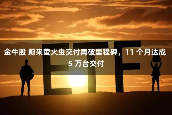 金牛股 蔚来萤火虫交付再破里程碑，11 个月达成 5 万台交付