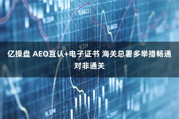 亿操盘 AEO互认+电子证书 海关总署多举措畅通对非通关